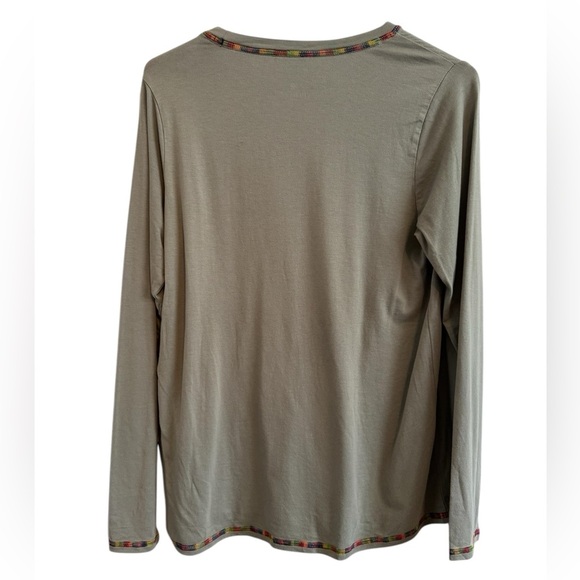 Laurie Felt 2 Pajama Long Sleeve Lightweight Gray and White Top Size XS - Picture 4 of 9